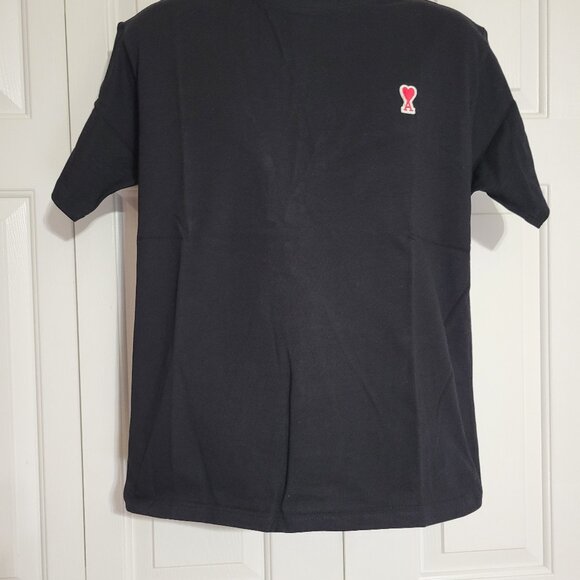 Ami Alexandre Mattiussi Ami De Coeur T-shirt Black Size M NWT